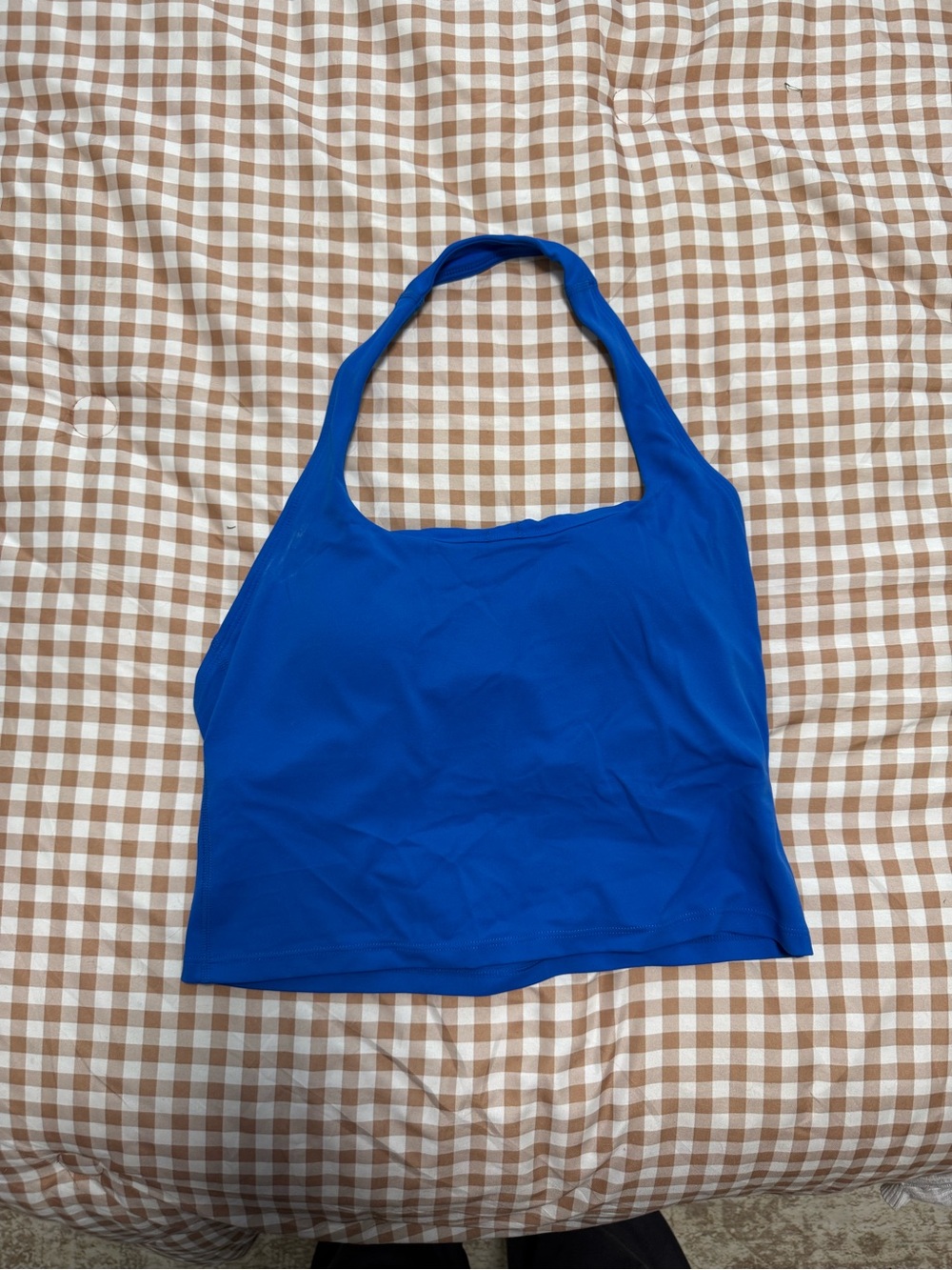 CRZ YOGA Bright Blue Halter Sports Bra Crop - Picture 4 of 6